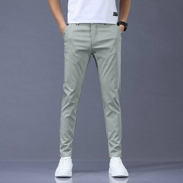 2023 primavera verano pantalones para hombre elástico coreano Casual Slim Fit cintura elástica negocios clásico pantalones hombre negro gris 28-38 Tan Jianjun unisex
