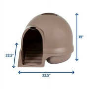 Petmate Booda Dome Clean Step Plastic Enclosed Cat Litter Box with Steps, 95 % Recycled, Titanium