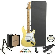 Sawtooth ES Series Electric Guitar with 25 Watt Sawtooth Amp & ChromaCast Accessories, Citron Vanilla Cream w/ White Pickguard (Box 1 of 2)