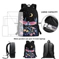 thumbnail image 4 of Uorisanigo Moon Butterfly Backpack for Girls Boys, School Bag Set with Lunch Box ＆ Pencil Pouch ＆ Water Bottle Bag, Set of 4 Children Backpack Bookbag for Students, 4 of 7