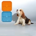 thumbnail image 2 of Almohadilla para lamer de silicona para perros, tazones dispensadores para alimentador lento, alimentación para gatos y mascotas, juguetes para lamer, - Naranja azul, L Sunnimix Alfombrilla para lamer, 2 of 7