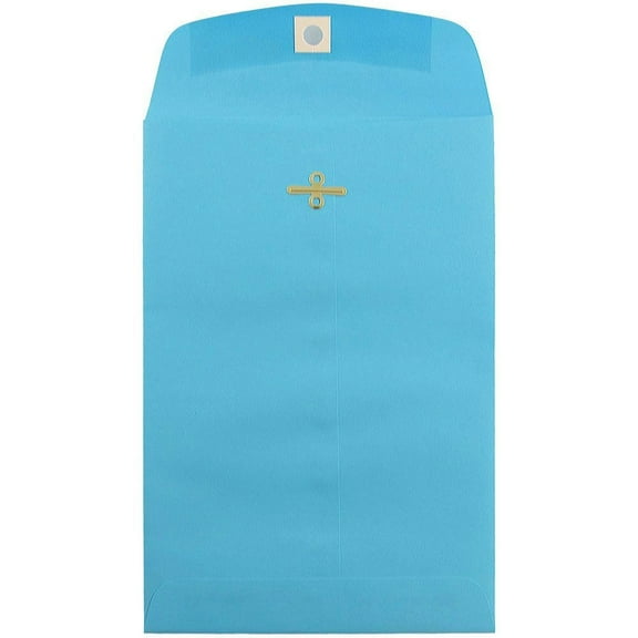 JAM Paper 6 x 9 Clasp Envelopes, Blue, 25/Pack