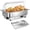 Full Pan 1 Pack Silver, variant on 9QT Electric Chafing Dish Buffet Warmer, Stainless Steel Chafer with 3 One-Third-Size Pans, 400W Heating and Clear Roll-Top PC Lid