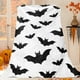 thumbnail image 5 of Manta de franela pequeña con murciélago de Halloween impreso, blanco, 5 of 6