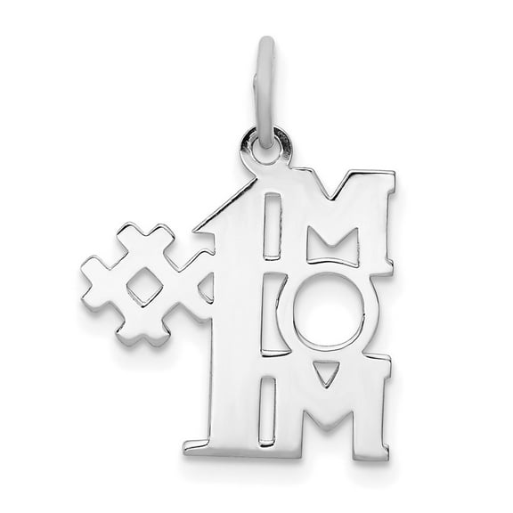 Auriga Fine Jewelry 925 Sterling Silver Number 1 Mom Charm Pendant for Women (L -17mm, W -16mm)