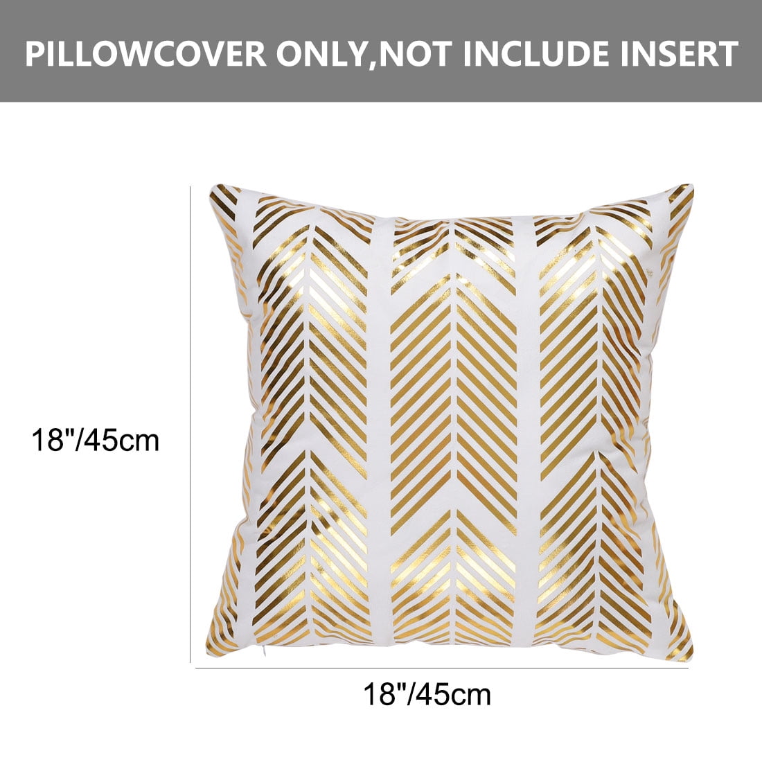 Unique Bargains Gold Foil Print Decorative Throw Pillow Cover 18" x 18" #21