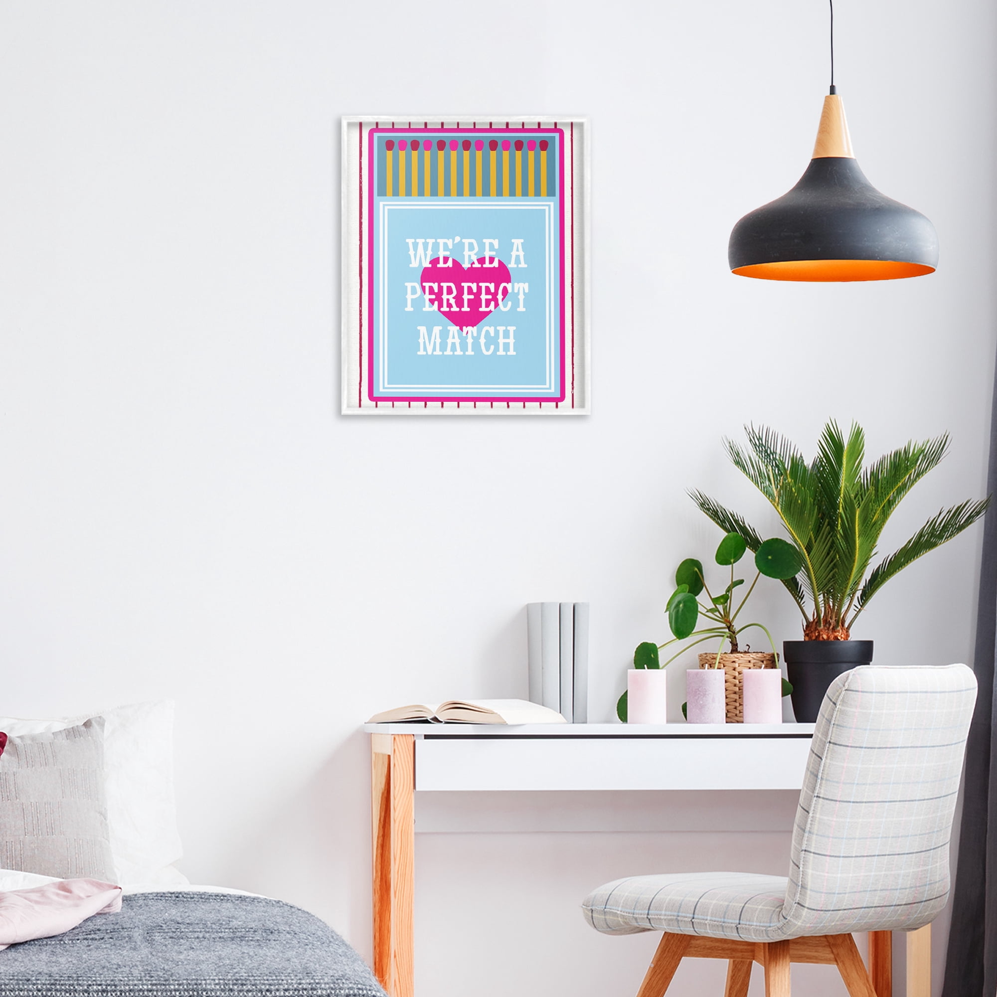 Stupell Industries We're A Perfect Match White Framed Giclee Art, design by Lil' Rue