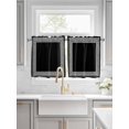 thumbnail image 2 of Black Geometric Half Window Curtains 24 Inches Long, Greek Key Design Abstract Modern Art Window Treatment Curtain Drapes, Short Curtains Tiers for Kitchen Over Sink, 27.5"x24", 2 Panels, 2 of 7