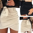 thumbnail image 2 of Jupe Taille Haute Femme Mode Jupe Crayon Moulante Plissée Mini Jupe, 2 of 4