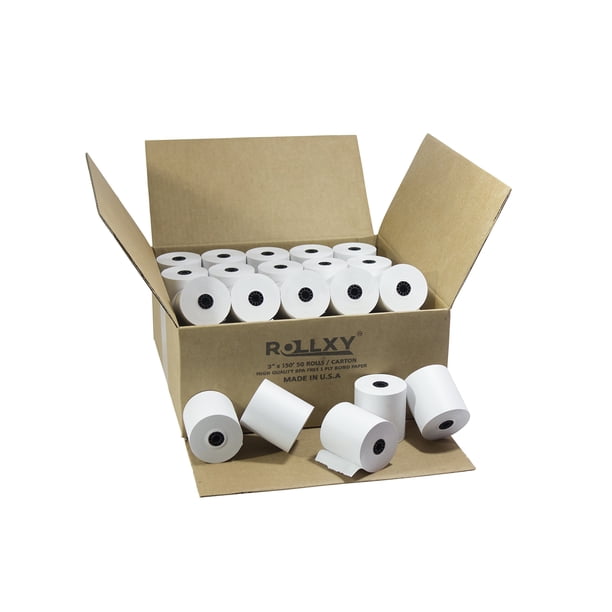 Rollo de Papel Bond de 1 Capa 150 pies x 3 (50 Rollos) para TM-U200B, TM-U200D, TM-U210, TM-U220