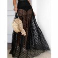 thumbnail image 3 of LMLYSoH Ladies Sexy Long Skirt High Waist Mesh Wave Dots Embellished Solid Color Fashion Light Dress, 3 of 5