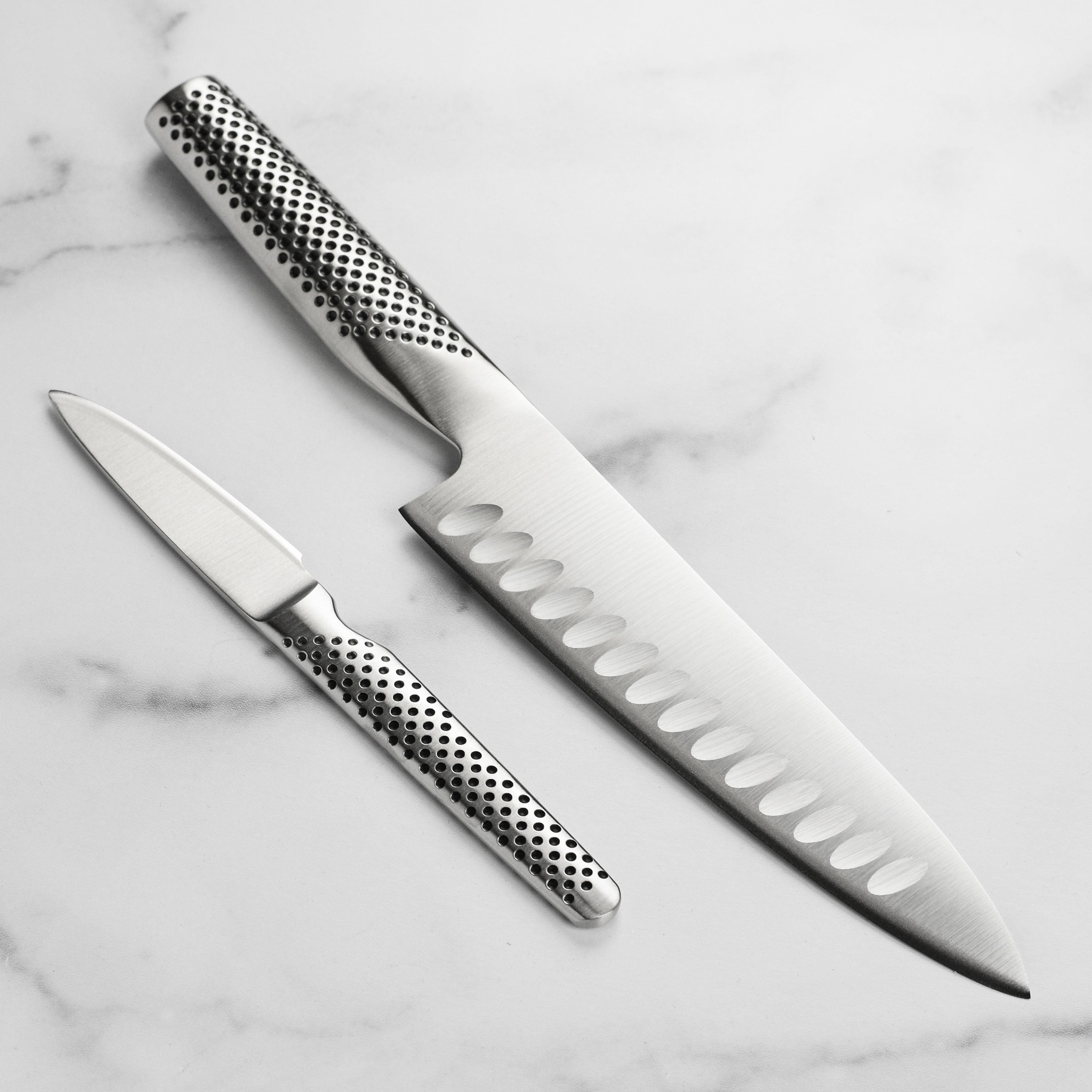 Global 2 Piece Knife Set, 2.3, Silver
