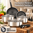 17-Piece Tri-Ply Stainless Steel Hybrid Nonstick Cookware Set with ...
