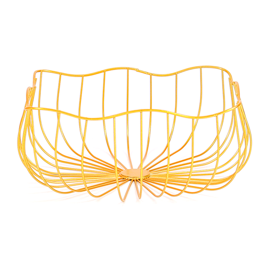 Creative Hammock Fruit Basket with Petals Woven Metal Hollow Fruit