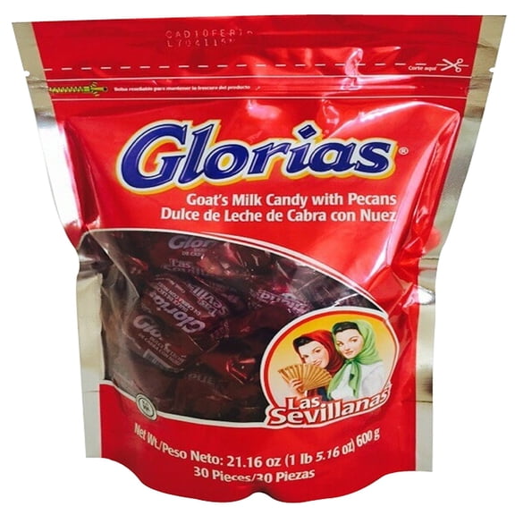 Las Sevillanas Glorias Goat Milk Candy with Pecans Peg Bag (21.16oz/30pieces)