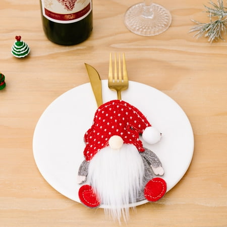 

BETADOG Clearance Christmas Gnome Tableware Holder Silverware Holders Pockets Set Spoon Fork Bags For Holiday Xmas Party Dinner Table Decorations Clearance Deals