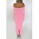 thumbnail image 2 of Vestido PRETTYGARDEN Maxi Rosa con Hombros Descubiertos, Plisado y Abertura, Talla S, 2 of 8