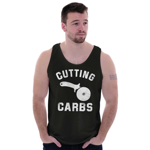 Cutting Carbs Pizza Cutter Foodie Tank Top T Shirts Men Women Brisco Brands S