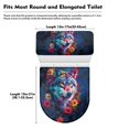 thumbnail image 7 of HELLHERO Toilet Lid Seat Cover Set with Stretch 2 Pcs Set Toilet Lid Dust Cover Set 17"x21" for Universal, Wolf, 7 of 7