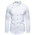 thumbnail image 6 of LIUJUNSHOP 2024 Men's Casual Fashion Long Sleeved Shirt Comfortable Business Wear Stylish Button Down Tops White XL, 6 of 7
