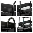 thumbnail image 3 of 3 Tier Rolling Utility Cart Kitchen Trolley Rolling Storage Cart with Lockable Wheels and Handles Multifunction Heavy Duty for Kitchen Bedroom Bathroom Office（BLACK）, 3 of 7