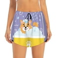 thumbnail image 2 of Daiia Corgi Washing in Bathtub Pattern Women's 2 in 1 Running Shorts - Lightweight Athletic Workout Gym Yoga Shorts Liner with Phone Pockets-X-Large, 2 of 7