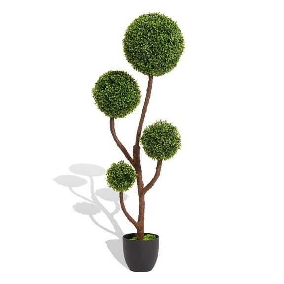 Buytoshop 3.93ft Spiral Decoration Artificial Boxwood Topiary Ball Tree for Indoor and Outdoor