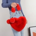 thumbnail image 4 of Heart Shaped Tote Bag Featuring Detachable Chain Strap For Casual Crossbody And Shoulder Carry Cute Fuzzy Soft Purse, 4 of 7