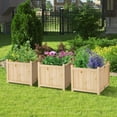 thumbnail image 4 of Patiojoy Fir Wood Raised Garden Bed Outdoor Elevated Planter w/Drainage Hole Folding Square Planter Box 15" x 15" x 12.5", 4 of 10