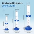 thumbnail image 2 of FOUR E's Scientific 9Pcs Lab Glassware Set, Includes Glass Measuring Beaker 50/100/250 ml, Glass Flask 50/100/250 ml, Graduated Cylinder 10/50/100ml, for Laboratory, 2 of 7