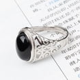 thumbnail image 5 of Soumake Men Vintage Artificial Gem Carving Band Finger Ring Jewelry Party Banquet Gift Fashion, 5 of 8