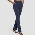 thumbnail image 2 of zaveiop Dress Pants Women Stretchy High Waisted Wide Leg Work Pants Business Casual Office Trousers Bootcut Flare Slacks with Pockets (Z-Navy, M), 2 of 5