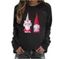 thumbnail image 2 of Qiopertar Mode Femmes Imprimé Col Rond Pull Tops Manches Longues Blouse Confortable Chandail en Molleton Offres de la Semaine Liquidation Moins de 5$ jusqu'à 90 % de Réduction, 2 of 4