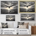thumbnail image 4 of Designart "Seagulls in Flight Grey Beach Soar V" Animals Canvas Print, 4 of 5