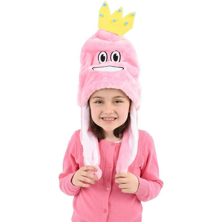 Child's Pink Princess Smiling Emoji Emoticon Pom Pom Hat Costume