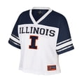 thumbnail image 2 of Women's Colosseum  White Illinois Fighting Illini Treasure Cropped Football Jersey, 2 of 3