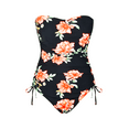 thumbnail image 5 of Firpearl Womens One Piece Bathing Suit Strapless Slimming Tummy Control Swimwear Side Drawstring Ruched Swimsuit, 5 of 8