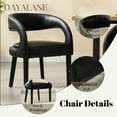 thumbnail image 2 of Dayalane Modern Upholstered Dining Chairs Set of 2, PU Leather Barrel Accent Chairs with Open Back and Arms, Comfy Kitchen & Dining Room Chairs with Wood Legs for Living Room/Bedroom,Black, 2 of 8