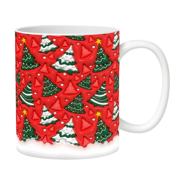 SDNall Coffe Mug Gift, Christmas Mug Set, Inflated Snowman Santa Mug - 15oz/11oz Puffy Design, Perfect for Christmas Coffee Lovers, Funny Christmas Mugs