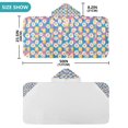 thumbnail image 4 of Yayeee Kids Hooded Towel with Hand Pockets Beach Soft Absorbent Bath Wrap 50 x 23.5 inch, Blue Checkered Daisy, 4 of 5