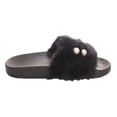 thumbnail image 5 of Soho Shoes Women's Open Toe Embellished Pearl Faux Fur Slide Slippers, 5 of 5