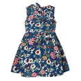 thumbnail image 4 of Uuszgmr girls dresses Kids Girls Toddler Sleeveless Flower Floral Print Girls Casual Flared Dress Cloths easter dresses Navy,Size:12-18 Months, 4 of 9