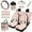 Cute Cat Pink Cherry Blossom, variant on Jeiento Highland Cow 15 Piece Car Seat Covers Full Set Sunflower Car Steering Wheel Cover Auto Safe Belt Pads Cow Print Cup Coasters Garbage Can Rear View Mirror Cover Keychains Car Vent Organizer