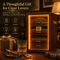 thumbnail image 3 of Marvero Desktop Cigar Humidor with Glass Door, 200 Count, Walnut Finish, LED Light, Digital Hygrometer, Cedar Drawers, 3 of 7