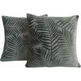 thumbnail image 1 of Set of 2 Velvet Leaves Throw Pillow Covers Decorative Square Solid Cushion Cases Pillowcase for Bed Sofa Couch Chair Car Home Decor (Grey, 18"x18"), 1 of 4