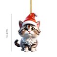 thumbnail image 2 of Cute Cats Christmas Hat Ornament, Acrylic Car Tree Decoration with Long-Lasting Color, Double-Sided Design, Festive Gift for Family Friends Holiday Cheer, 2 of 2