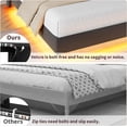 thumbnail image 4 of Tamaño completo - featured floating marco de cama: comes con almacenamiento cabecero y folding estantes, metal slat support, 4 of 7