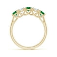 thumbnail image 2 of ANGARA Natural Half Eternity 5 Stone Emerald and Diamond Wedding Band in 14K Yellow Gold for Women (Size-3.8mm) | May Birthstone, Birthday, Anniversary, Jewelry Gift for Women | Natural Emerald Ring, 2 of 9
