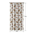 thumbnail image 5 of White Highland Cow Flower Pattern Shower Curtain 36"x72" ,Bathroom Decorative Shower Curtains Set with 12 Hooks,Modern Waterproof Washable Shower Curtain, 5 of 6