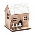 thumbnail image 1 of Casa de pueblo navideña con escena nevada, minicasa de madera con luz, decoración navideña, edificios coleccionables, regalos para adultos y niños., 1 of 8